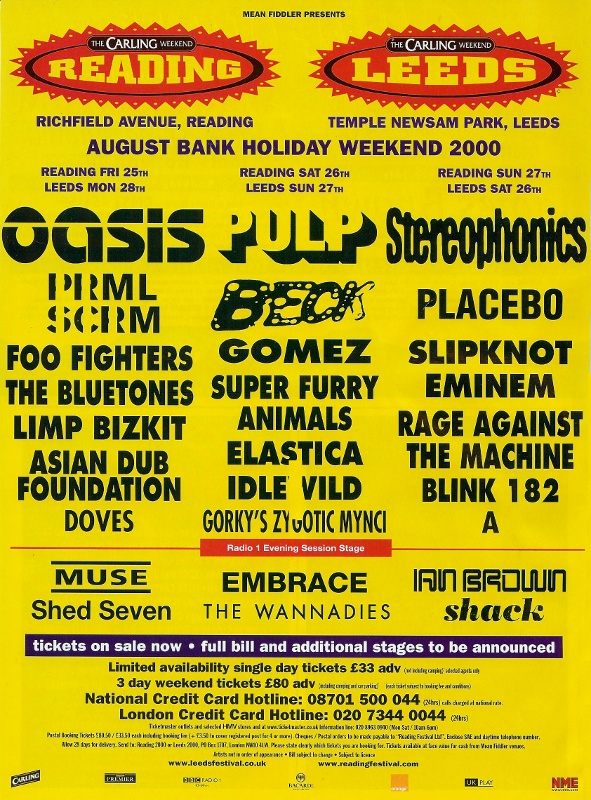 PulpWiki - 27 August 2000 - Leeds Carling Festival (live)